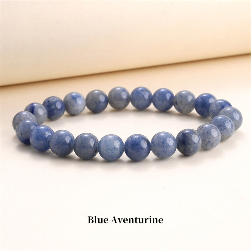 Buddha Stones Natural Stone Quartz Healing Beads Bracelet - 8mm - Blue Aventurine - image 42