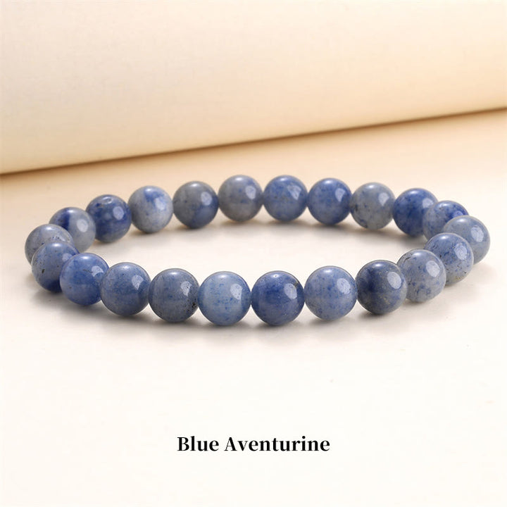 Buddha Stones Natural Stone Quartz Healing Beads Bracelet - 8mm - Blue Aventurine - image 42