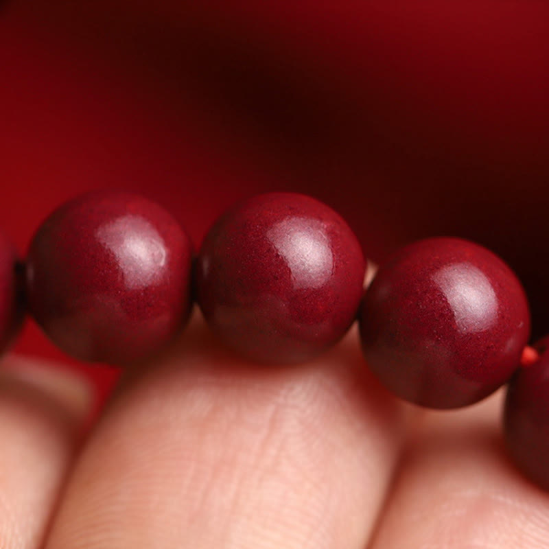 Buddha Stones Natural Cinnabar Lucky Koi Fish Hetian Jade Bead Blessing Bracelet - image 4