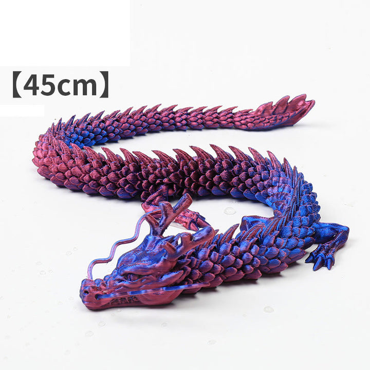 Buddha Stones Feng Shui Dragon Luminous 3D Printed Dragon Luck Success Home Decoration - Purple Dragon 45cm - image 14