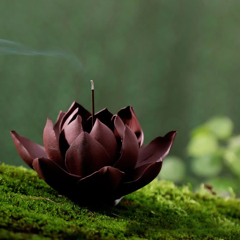 Buddha Stones Tibetan Lotus Positive Peace Incense Burner Decoration - Lotus - image 0