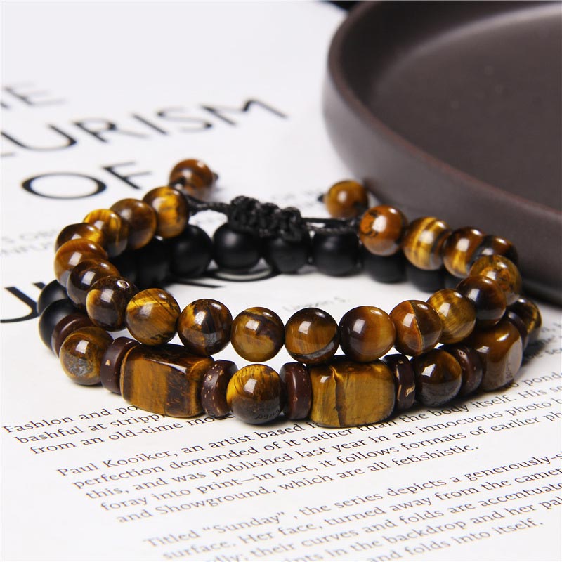 Buddha Stones Tiger Eye Frosted Stone Hematite Courage Bracelet - image 6