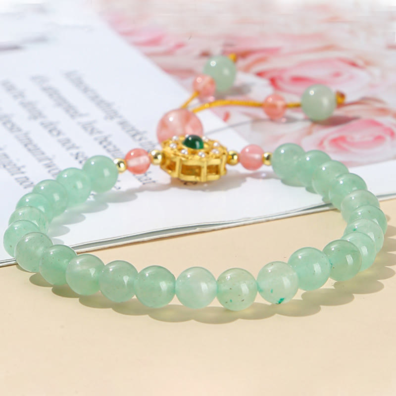 Buddha Stones Green Aventurine Luck Bead Tassel Bracelet - image 4