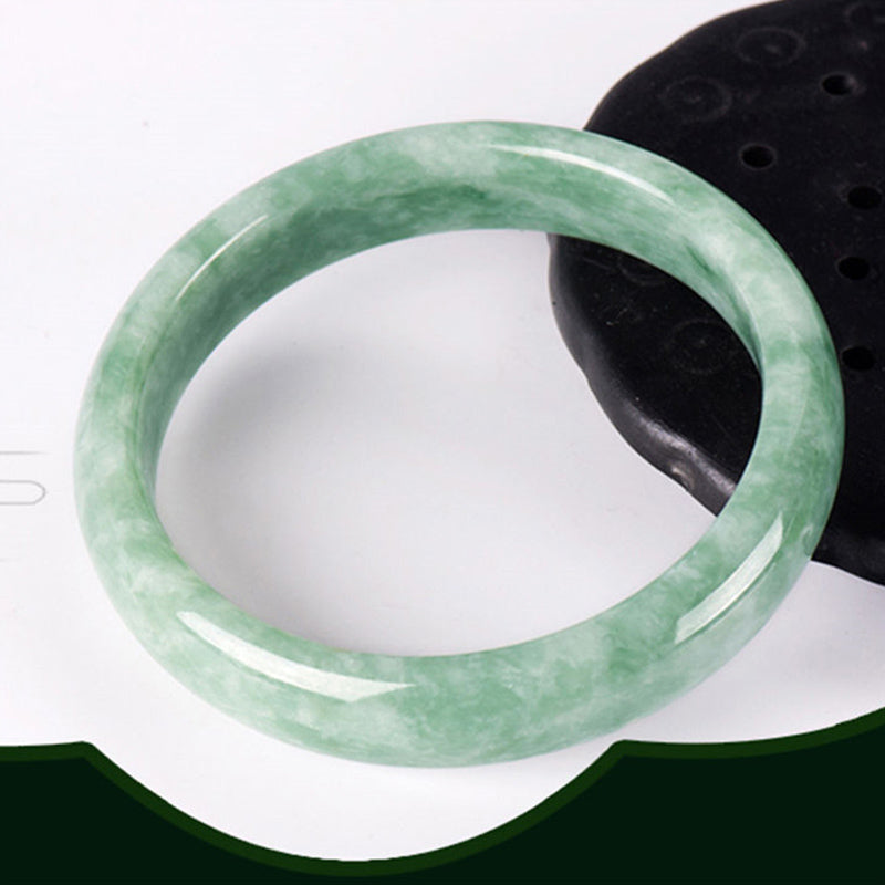 Buddha Stones Natural Jade Prosperity Bangle Bracelet - image 2