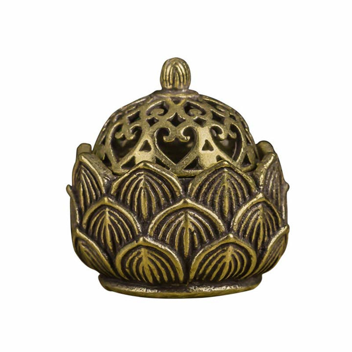 Tibetan Mini Lotus Pattern Meditation Copper Incense Burner - image 8