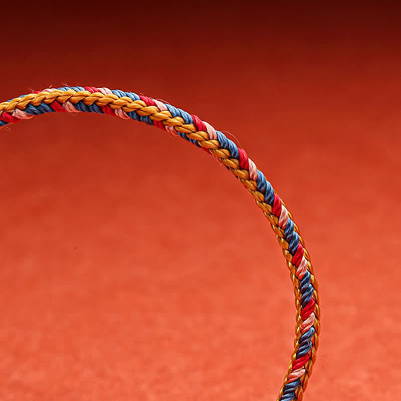 Buddha Stones Handmade Dunhuang Color Luck Braid String Bracelet - image 4