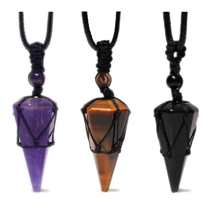 Buddha Stones Natural Stone Pointed Pendant Necklace - image 0