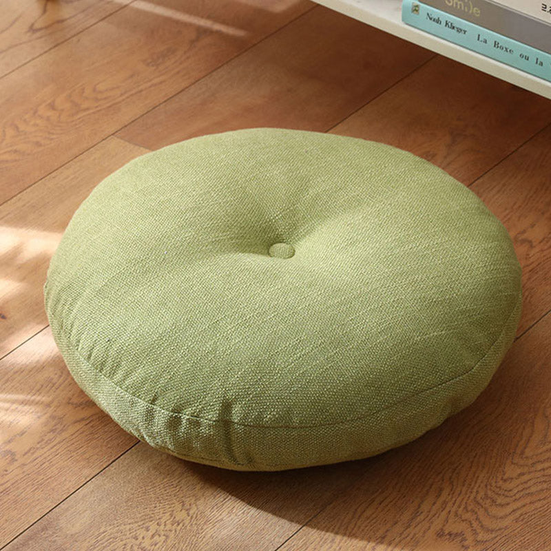 Buddha Stones Lotus Simple Pattern Linen Meditation Seat Cushion Home Living Room Decoration - Detachable - 40cm*10cm - GreenYellow - image 12
