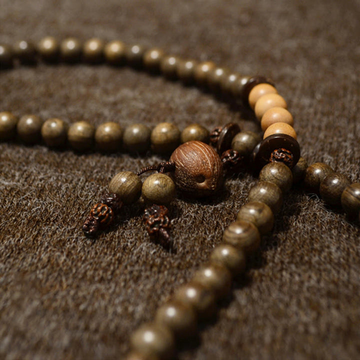 Buddha Stones Tibetan Sandalwood Protection Charm Mala Bracelet - image 9
