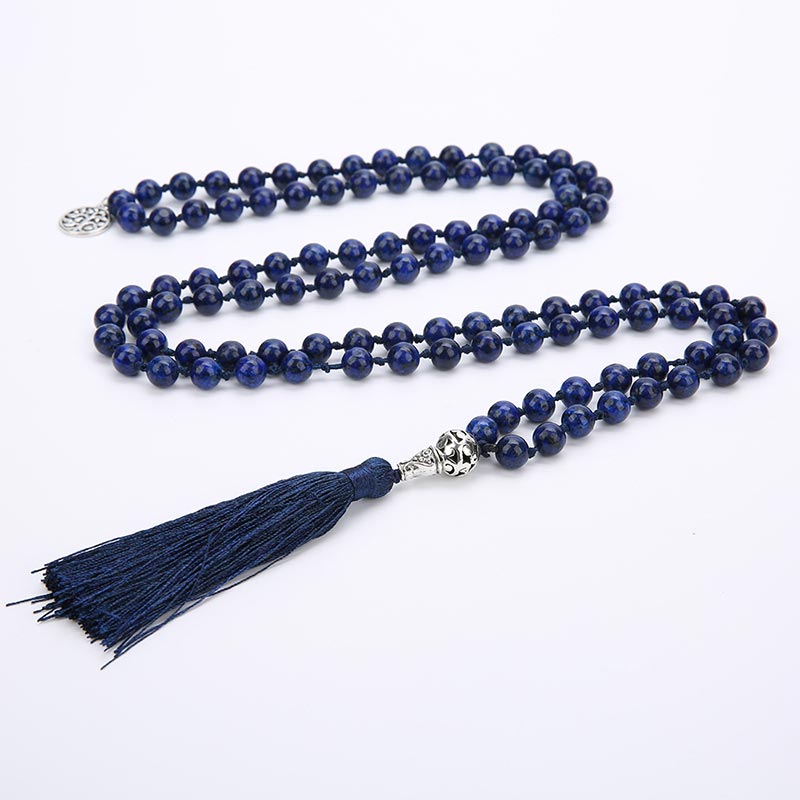108 Mala Beads Prayer Yoga Meditation Necklace - Lazurite - image 5