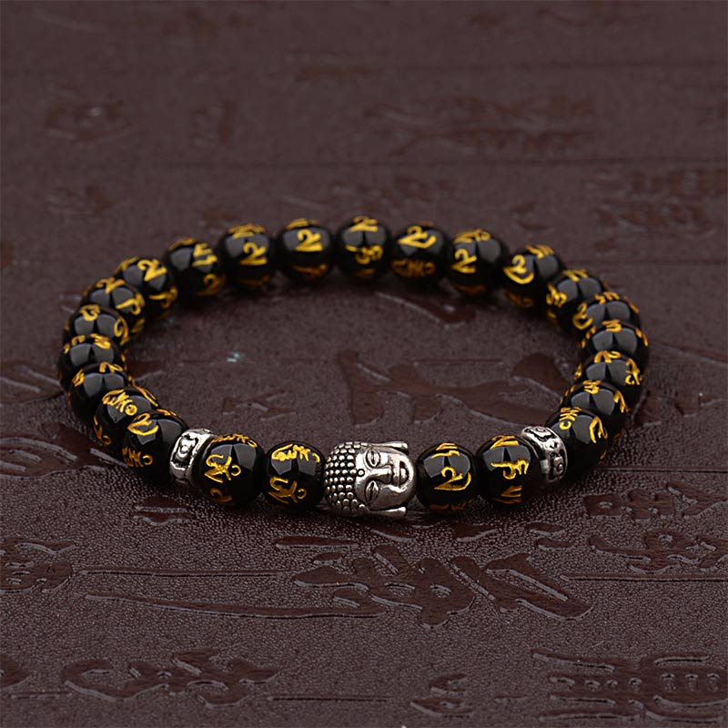 Buddha Stones Tibetan Buddha Mantra Amulet Bracelet - image 5