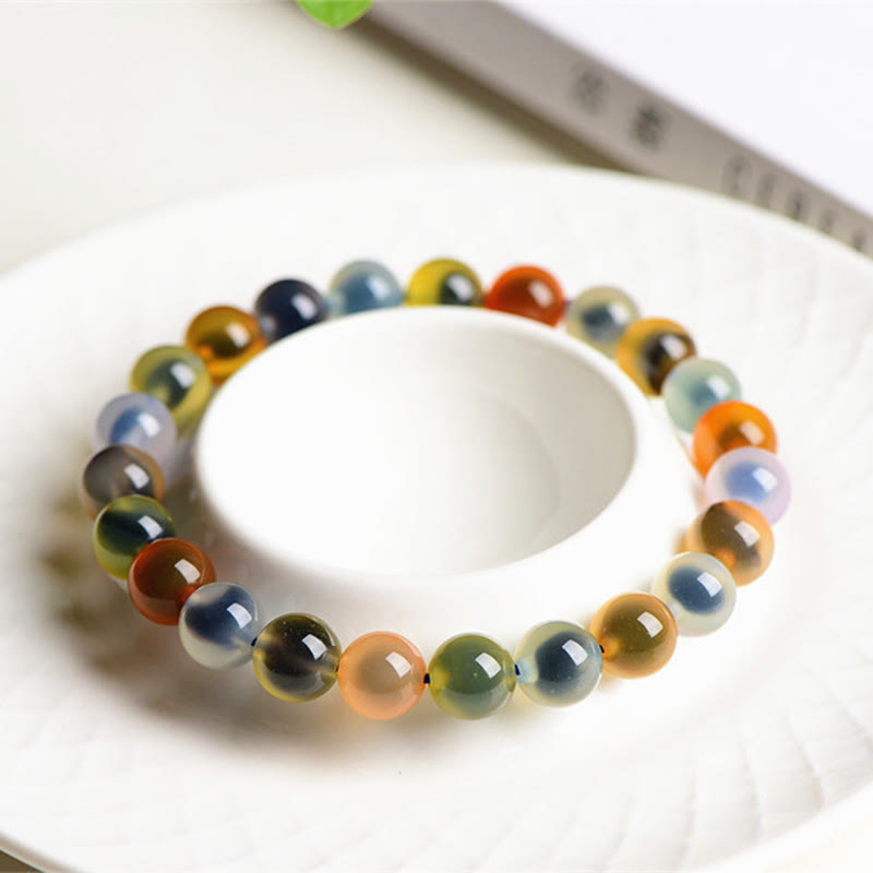 Buddha Stones Natural Colorful Candy Agate Harmony Strength Bead Bracelet - image 11