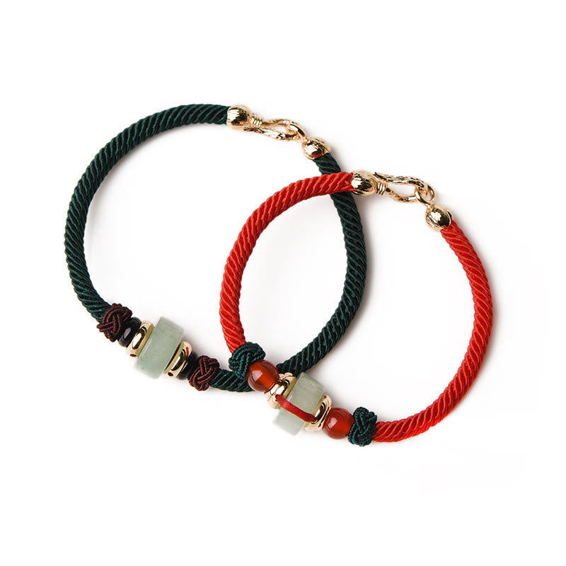 Buddha Stones Tibetan Green Aventurine Luck Braid String Bracelet - image 10