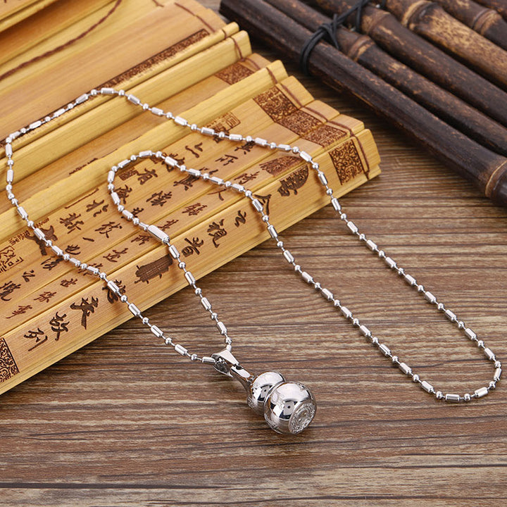 Buddha Stones Tibetan Yin Yang Symbol Gourd Harmony Titanium Steel Necklace Pendant - image 7