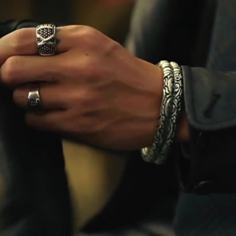 Buddha Stones Dragon Head Carved Luck Bracelet Bangle - image 2