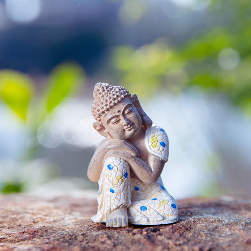 Buddha Stones Meditating Zen Buddha Serenity Resin Statue Figurine Home Decoration - image 1