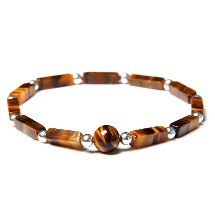 Buddha Stones Natural Crystal Amethyst Tiger Eye Spiritual Balance Bracelet - image 5