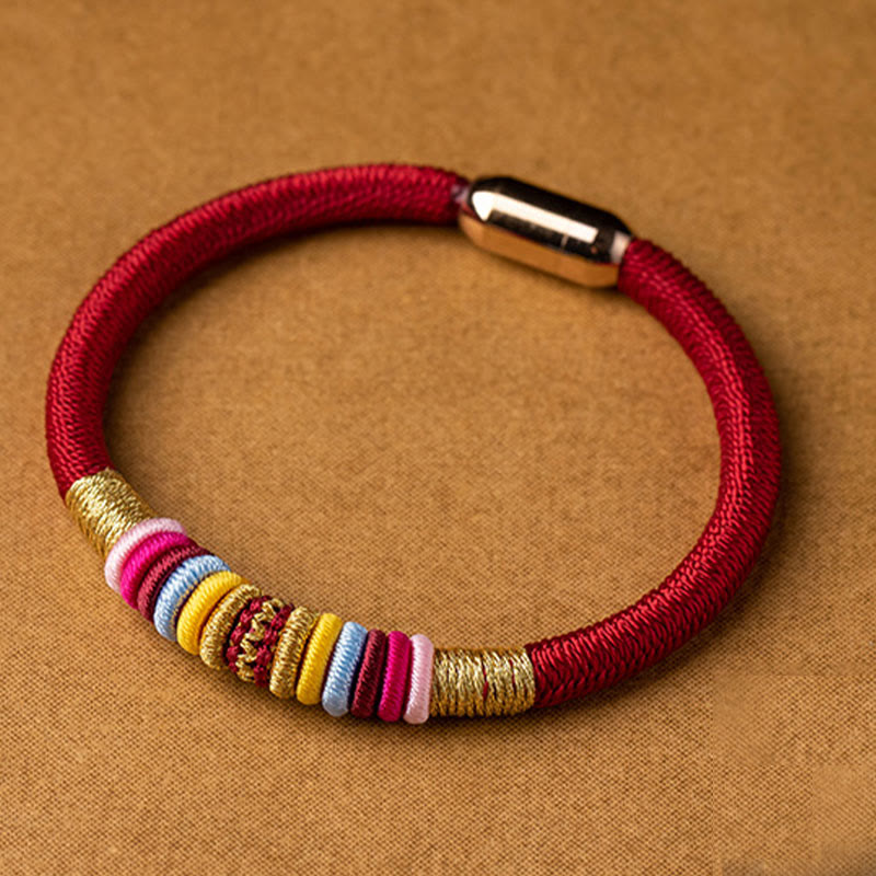 Buddha Stones Tibetan Handmade King Kong Knot Protection Magnetic Buckle Braided Bracelet - image 4