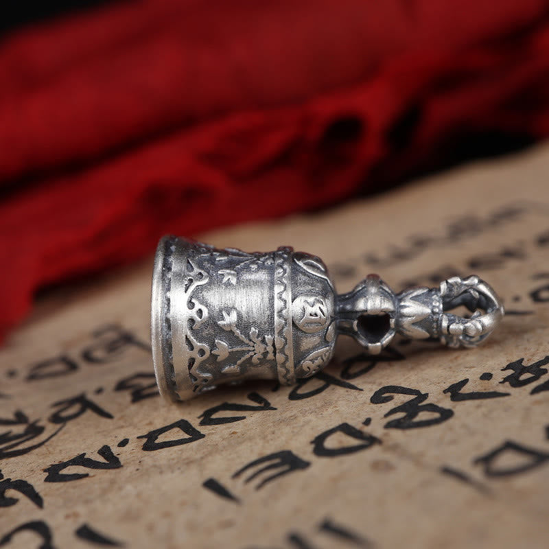 Buddha Stones Tibet 925 Sterling Silver Om Mani Padme Hum Dorje Bell Vajra Engraved Enlightenment Pendant Hanging Decoration - image 15