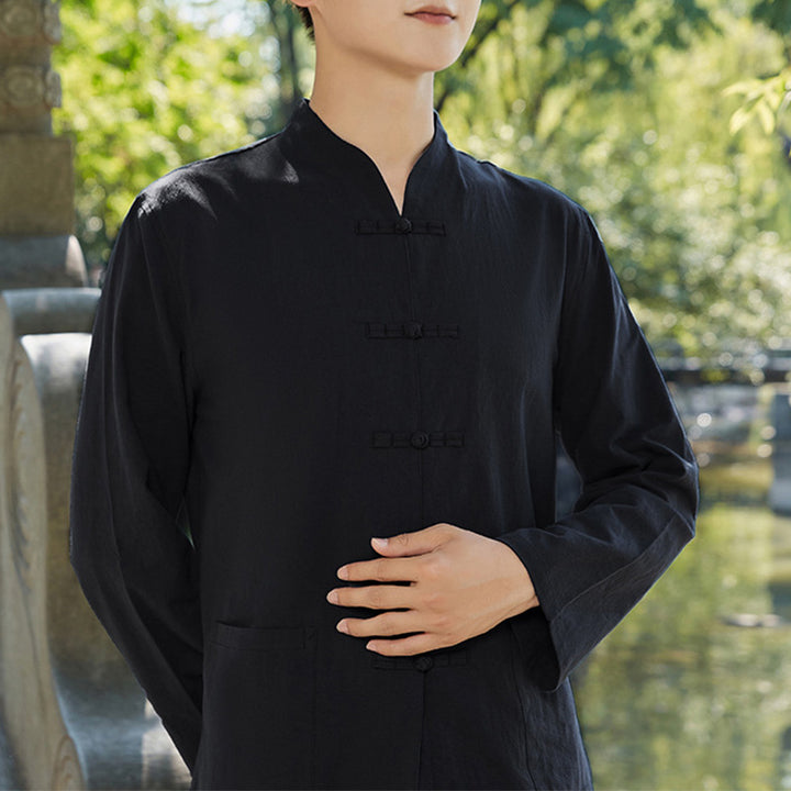 Buddha Stones Spiritual Zen Practice Yoga Meditation Prayer Clothing Men's Set - Black - US/UK/AU48，EU58 (6XL) - image 2