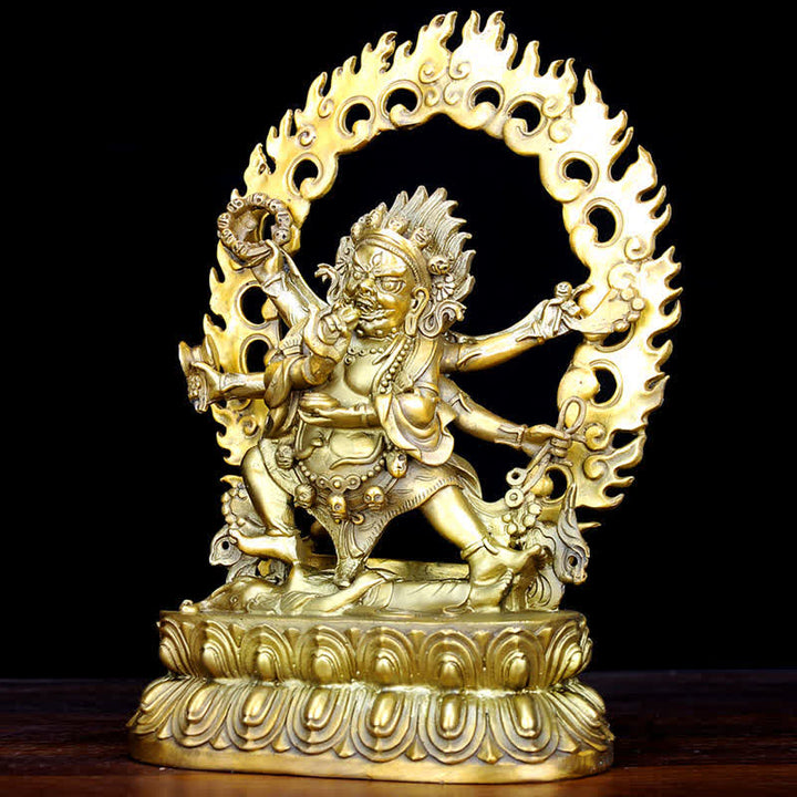 Buddha Stones Tibet Mahakala Bodhisattva Figurine Compassion Copper Statue Decoration - image 1