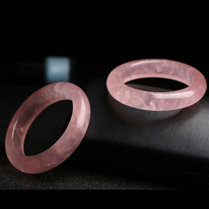 Buddha Stones  Natural Rose Quartz Love Caring Bracelet Bangle - image 6