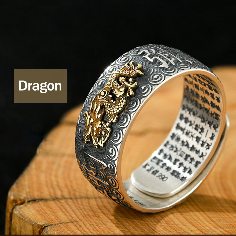 Buddha Stones Chinese Zodiac Natal Buddha Wealth Luck Adjustable Ring - Dragon - image 13