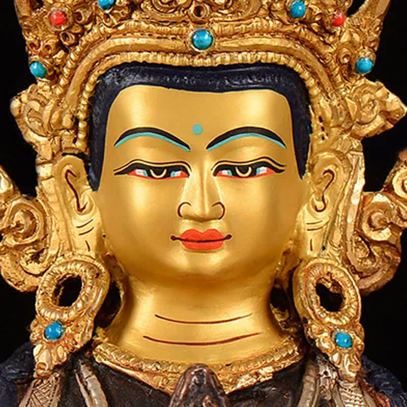 Buddha Stones Bodhisattva Chenrezig Four-armed Avalokitesvara Protection Copper Statue Decoration - image 9