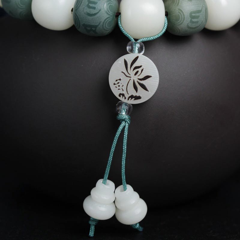 Buddha Stones White Bodhi Six True Words Protection Bracelet - image 8