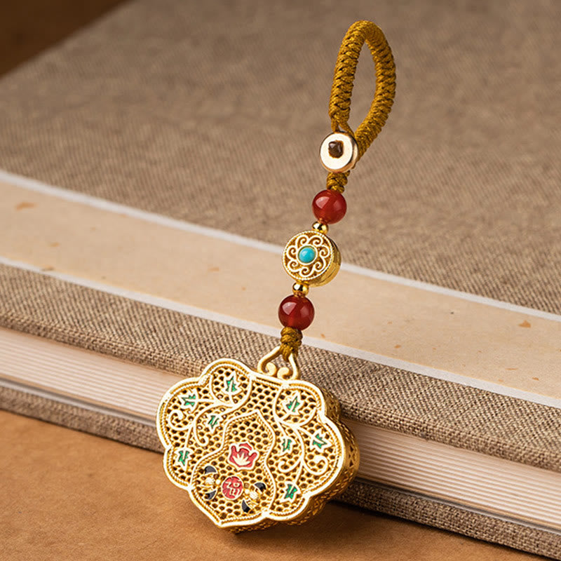 Buddha Stones Lock of Good Wishes Fu Character Luck Blessing Key Chain - image 7