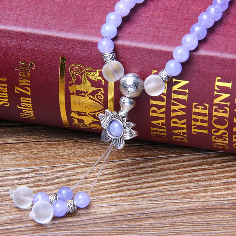 Buddha Stones Purple Jasper Bead Strength Bracelet Mala - image 3