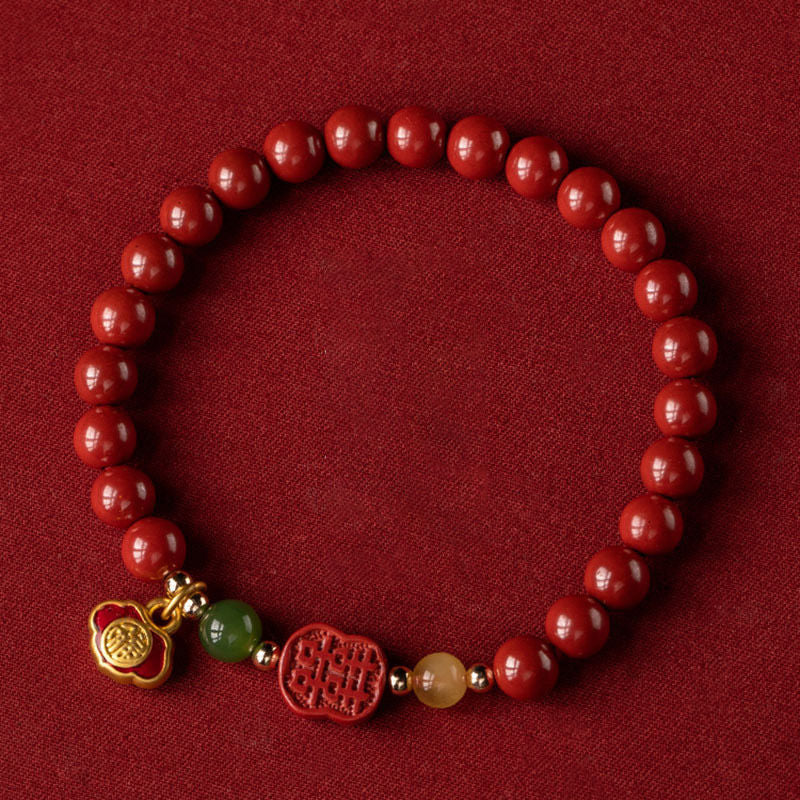 Buddha Stones Cinnabar Happiness Calm Bracelet - 8mm - image 0