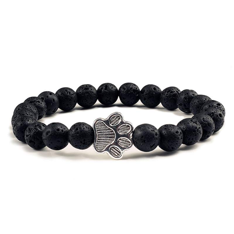 Buddha Stones “Save A Dog” Stone Bracelet - Black Lava - image 4