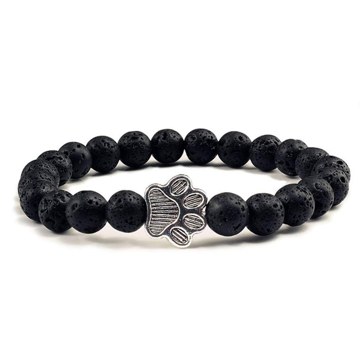 Buddha Stones “Save A Dog” Stone Bracelet - Black Lava - image 4