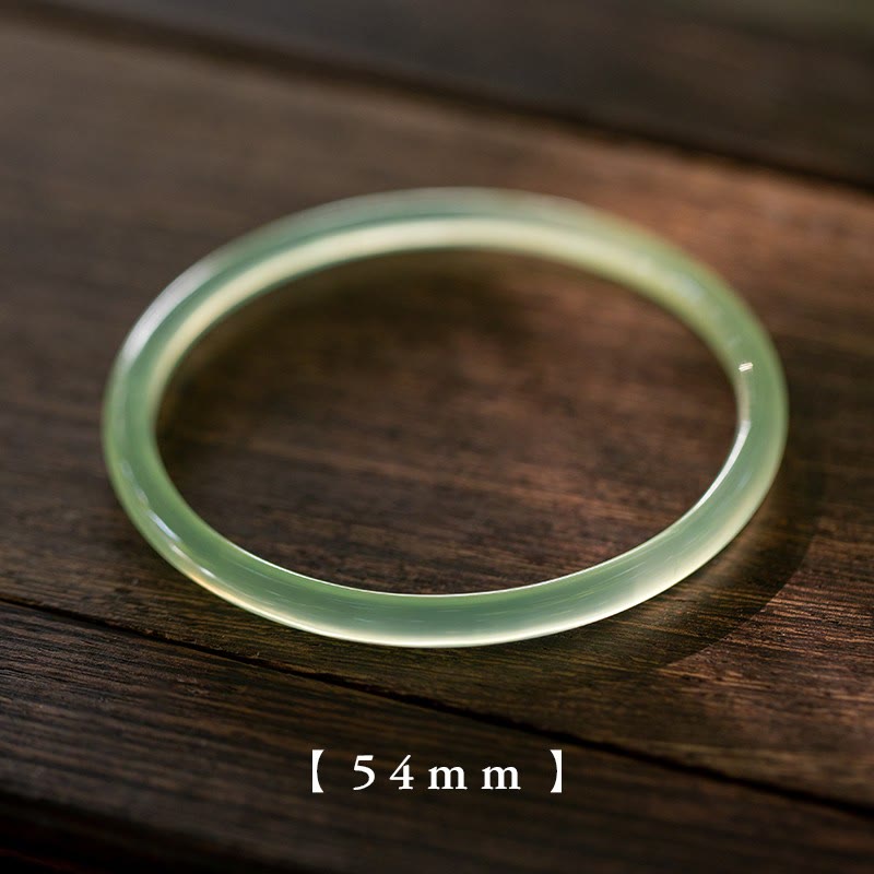 Buddha Stones Natural Green Chalcedony Strength Courage Cuff Bangle Bracelet - 54mm - image 5