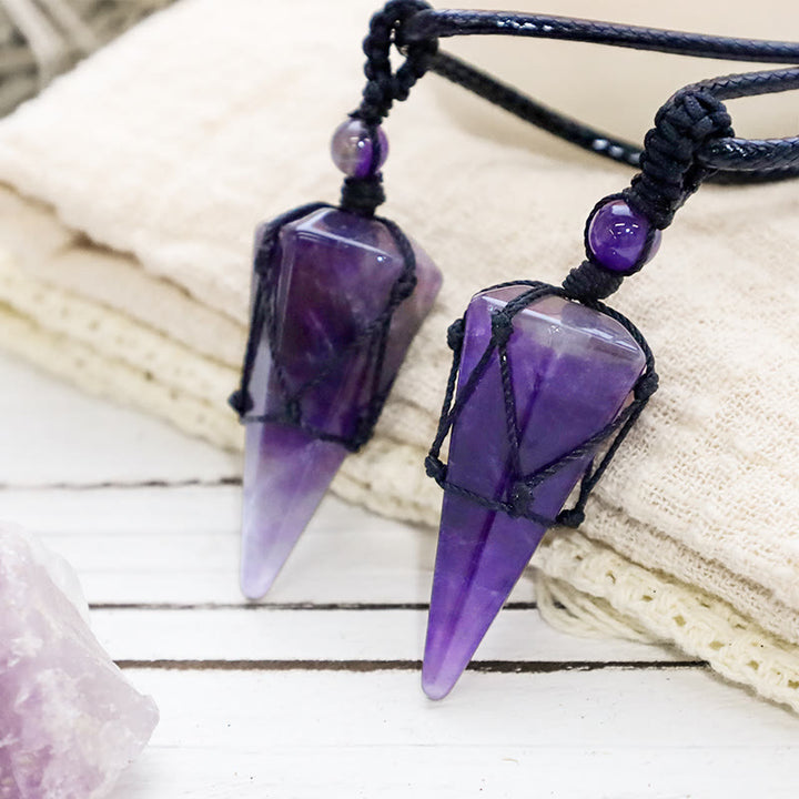 Buddha Stones Natural Stone Pointed Pendant Necklace - image 13