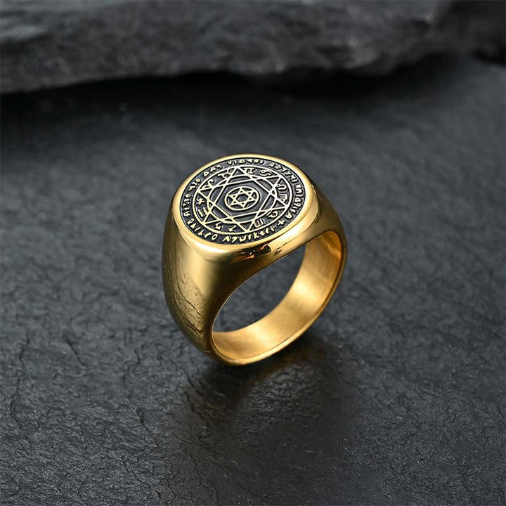 Buddha Stones 12 Constellations of the Zodiac Star of David Protection Ring - image 4