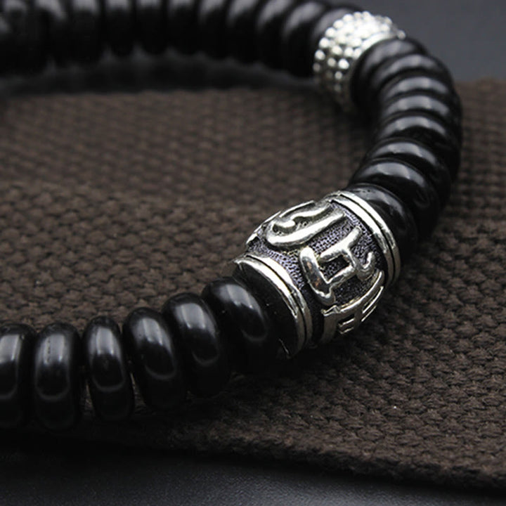 Buddha Stones Natural Tibetan Coconut Shell Om Mani Padme Hum Positive Bracelet - image 7