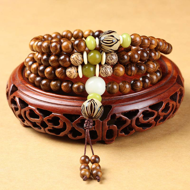 Buddha Stones Tibetan Rosewood Mala Protection Calm Bracelet - image 0