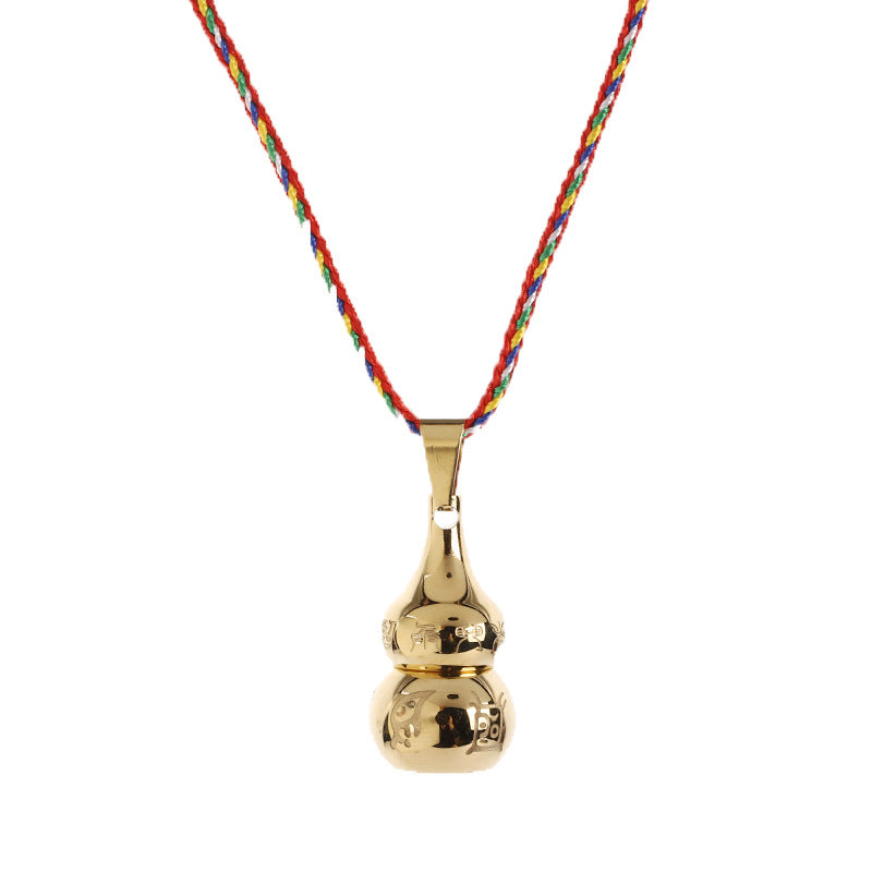 Buddha Stones Tibetan Yin Yang Symbol Gourd Harmony Titanium Steel Necklace Pendant - image 3