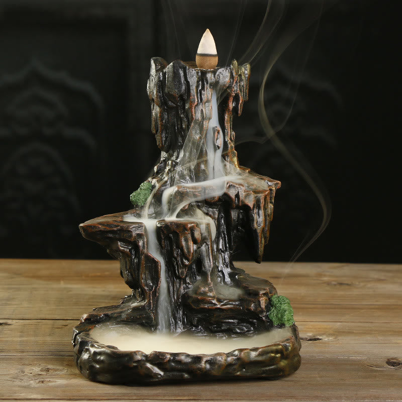Buddha Stones Waterfall Backflow Incense Burner Mountain Tower Incense Holders - image 0