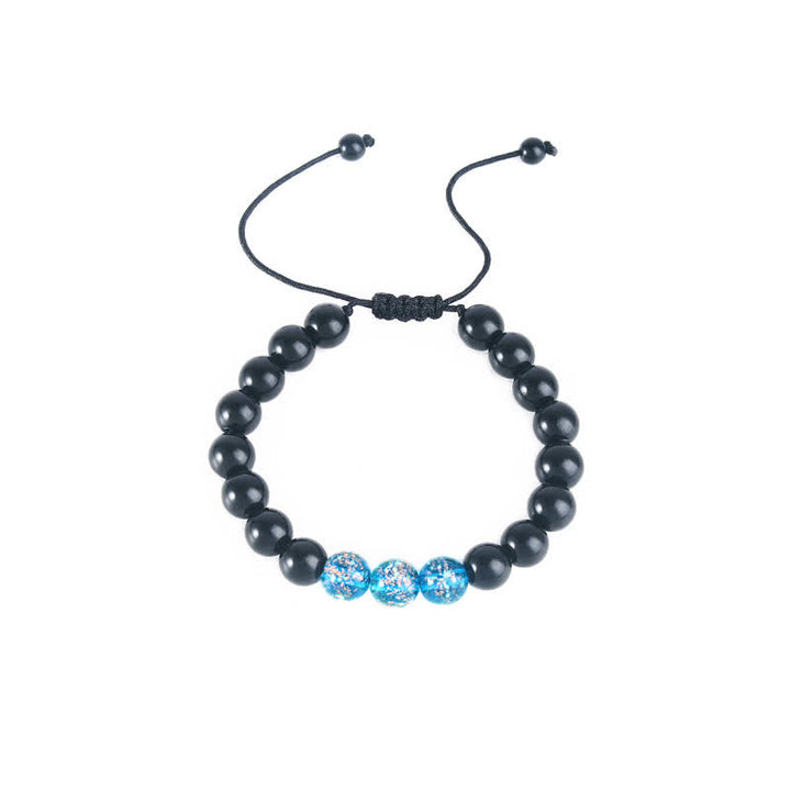 Buddha Stones Black Obsidian Luminous Glowstone Strength Bracelet - image 14