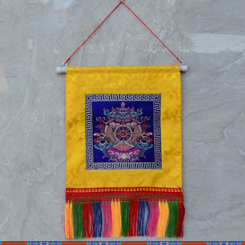 Vajra Auspicious Symbols Spiritual Power Wall Art - 8 Auspicious Symbols - Blue - image 3