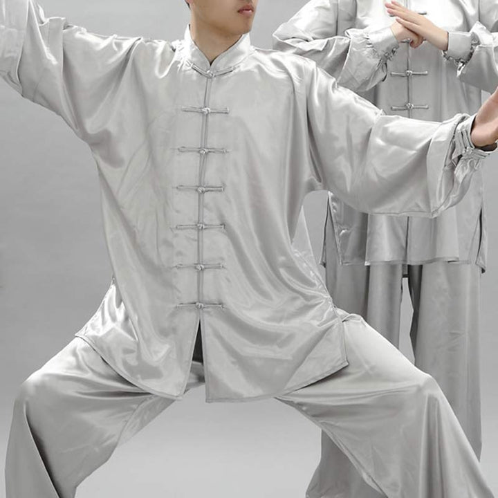 Buddha Stones Simple Pattern Meditation Prayer Spiritual Zen Tai Chi Qigong Practice Unisex Clothing Set - Light Gray - 3XL-FIT FOR US/UK/AU/EU-2XL - image 15