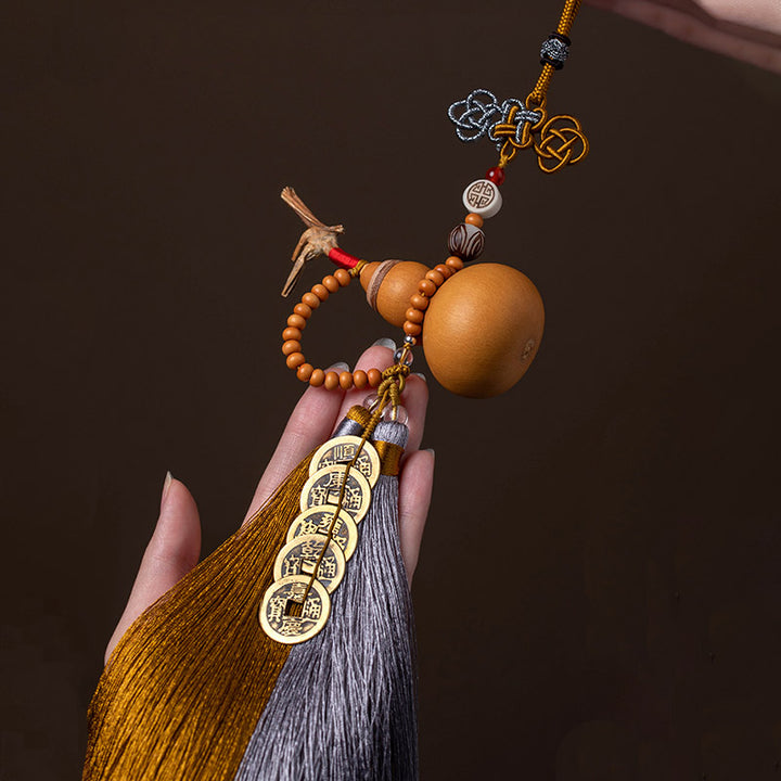 Buddha Stones Feng Shui Coins Gourd Chinese Knot Lucky Coins Five Emperor Money Wealth Tassels Decoration - image 11
