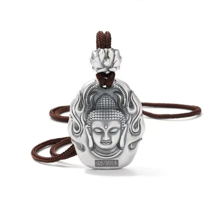 Buddha Stones Chinese Zodiac Natal Buddha Om Mani Padme Hum Lotus Compassion Necklace Pendant - image 2