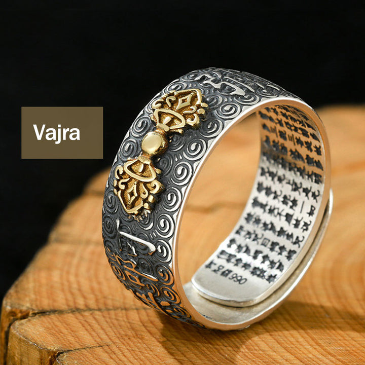 Buddha Stones Chinese Zodiac Natal Buddha Wealth Luck Adjustable Ring - Vajra - image 14