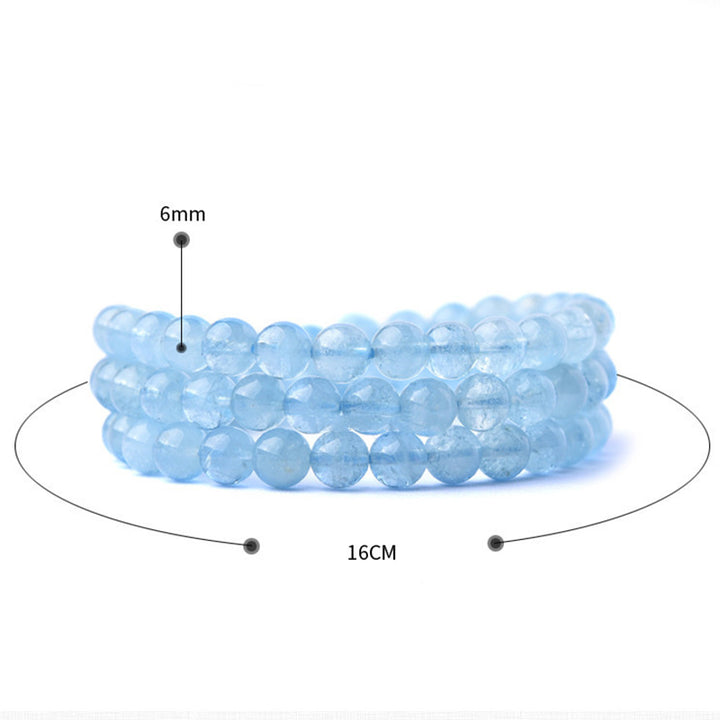 Buddha Stones Natural Aquamarine Peace Healing Bracelet - image 14
