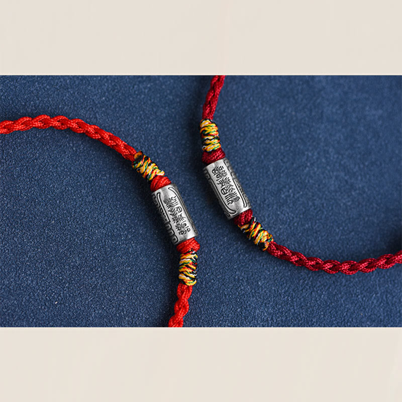 Buddha Stones Handcrafted 925 Sterling Silver Everything Goes Well Design Protection Strength Bracelet Anklet - image 22