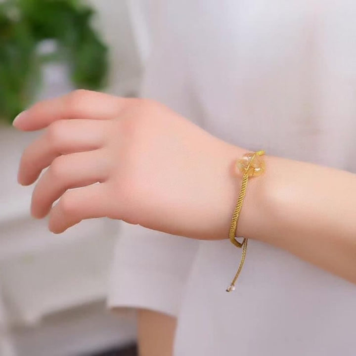 Buddha Stones Round Citrine Peace Buckle Happiness Braided Bracelet - image 2